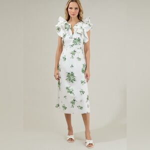 NWT Sugarlips Ría Santana Tie Back Midi Dress 100% Cotton Medium